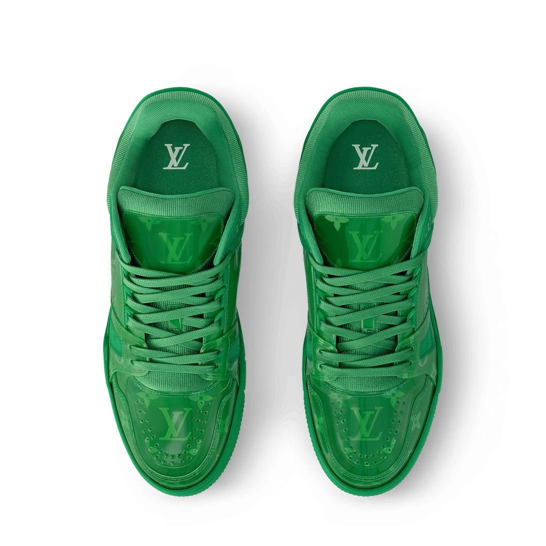 LV Trainers Monogram-Printed Translucent PVC Green