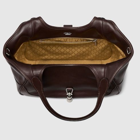 Women's Small Mercato Tote Bag With Soft Leather And Piston Closure