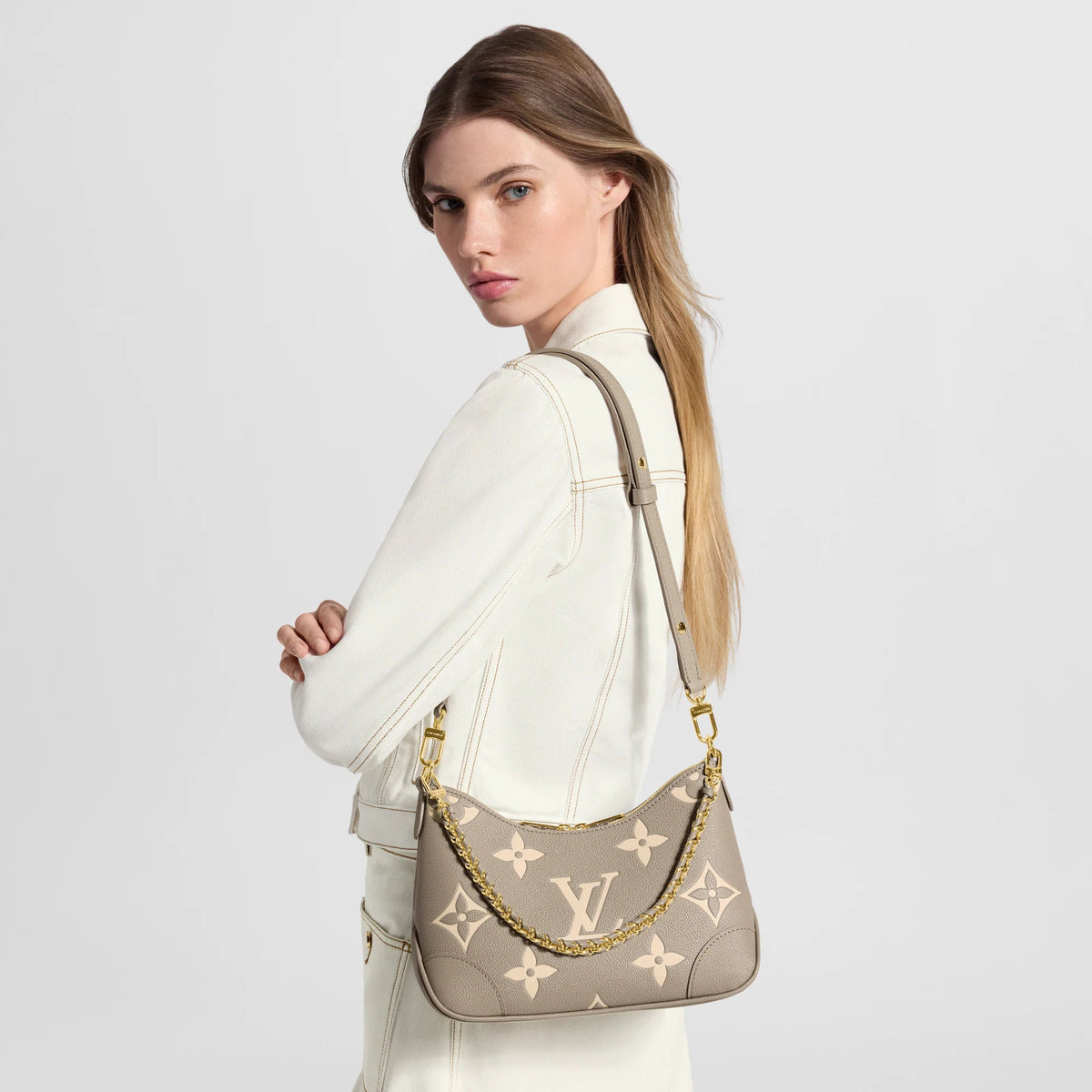 Women's Boulogne PM Bicolor Monogram Empreinte Leather Shoulder Bag M13224