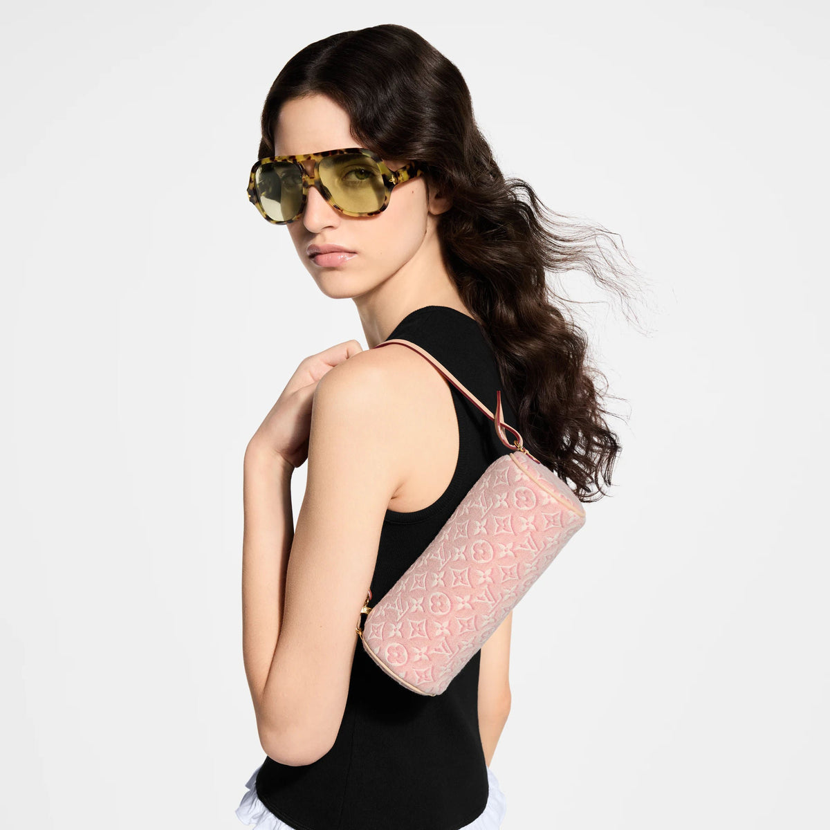 Women's Pochette Papillon Monogram Emblème Rose Ruban Nano Bag