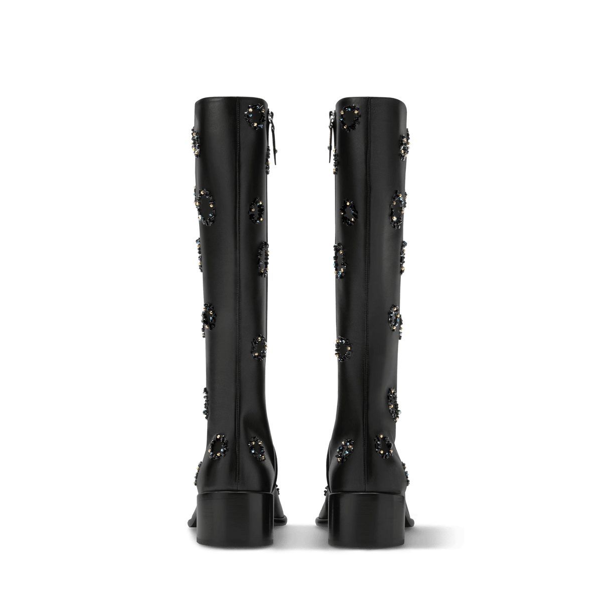 Women's Talisman Open Toe High Boot Black Lambskin 1AJOGC