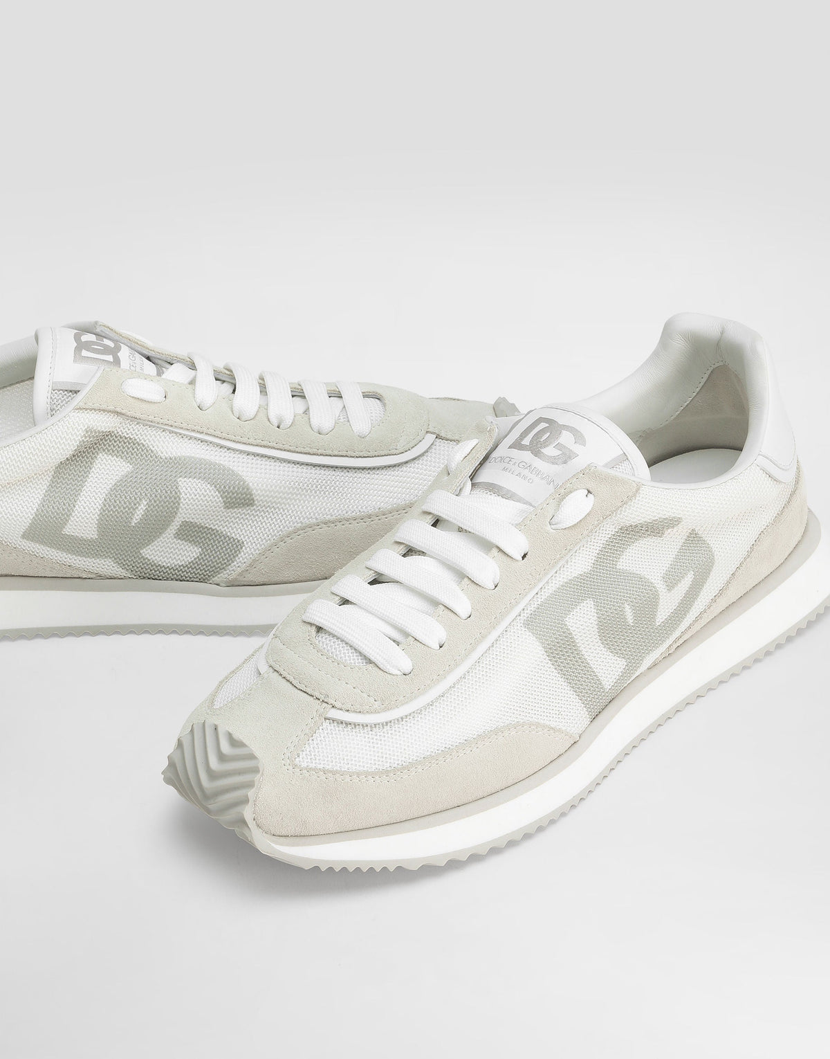 Men's DG CUSHION Mixed-Material Sneakers White