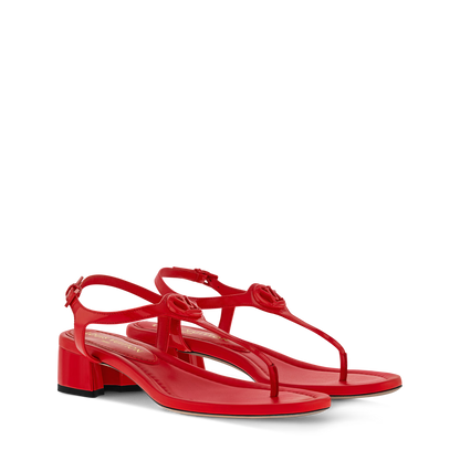 Women's Sunkiss Sandal Red Patent Calf Leather 1AHO94