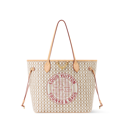 Women's Neverfull MM LV Stamp Nude Rose Monogram Canvas Tote Bag
