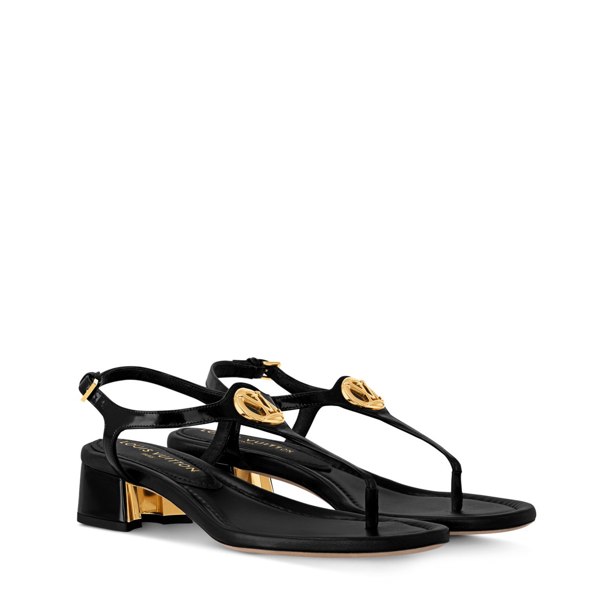 Women's Sunkiss Sandal Black Patent Calf Leather 1AHO62