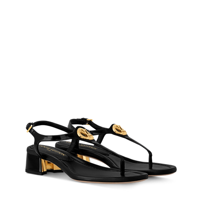 Women's Sunkiss Sandal Black Patent Calf Leather 1AHO62