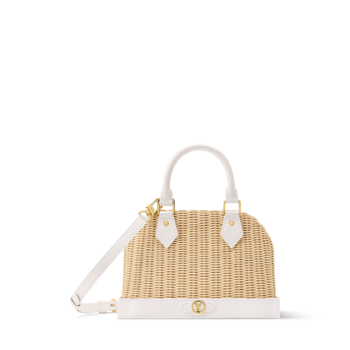 Women's Alma BB Off White Wicker Karung Leather Handbag