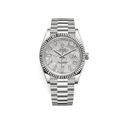 Day-Date 40 Presidential 228239 Fluted Bezel Baguette Diamond Meteorite Dial