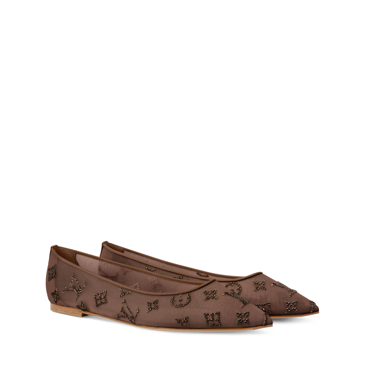Women's Gala Flat Ballerina Nude Mesh/Strass 1AIDQS
