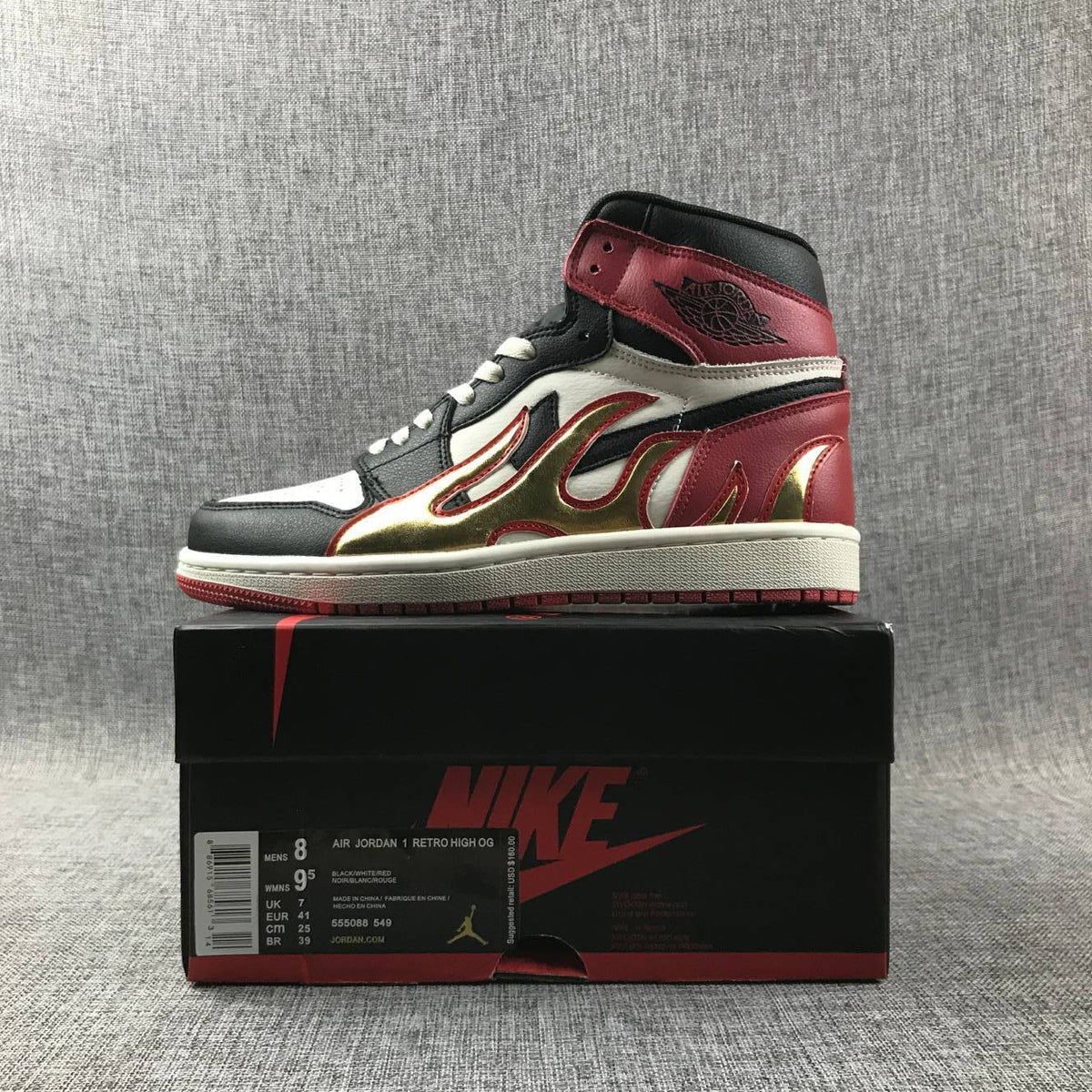 Air Jordan 1 Fire Bred Black Toe Limited AJ1 Classic