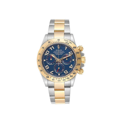 Daytona Steel Yellow Gold Blue Racing Dial Mens Watch 116523