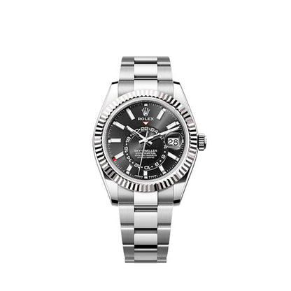 Sky-Dweller, 42mm, Oystersteel and 18k White Gold, Black, Oyster, Ref# 336934-0007