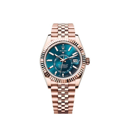 Sky-Dweller Everose Gold Blue-Green Turquoise Men's Watch