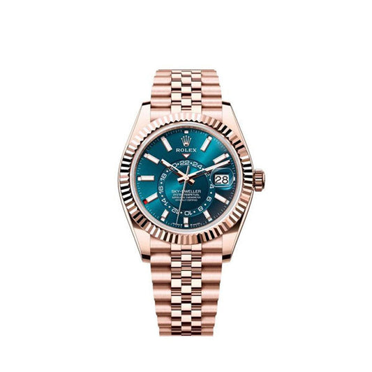 Sky-Dweller Everose Gold Blue-Green Turquoise Men's Watch