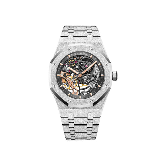 AP Royal Oak FROSTED GOLD DOUBLE BALANCE WHEEL OPENWORKED Ref# 15407BC.GG.1224BC.01