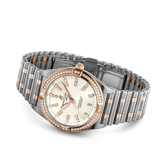 BT Chronomat 32 Stainless Steel & 18k Red Gold (Gem-set) Ref# U77310591A1U1