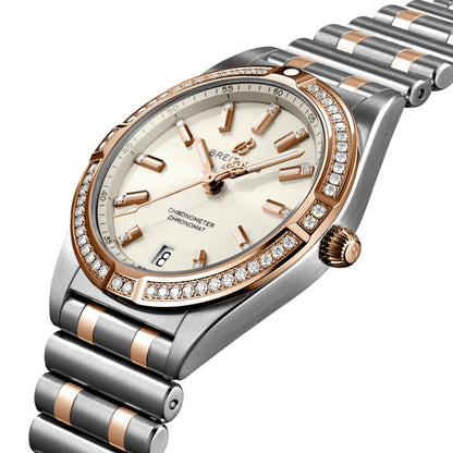 BT Chronomat 32 Stainless Steel & 18k Red Gold (Gem-set) Ref# U77310591A1U1