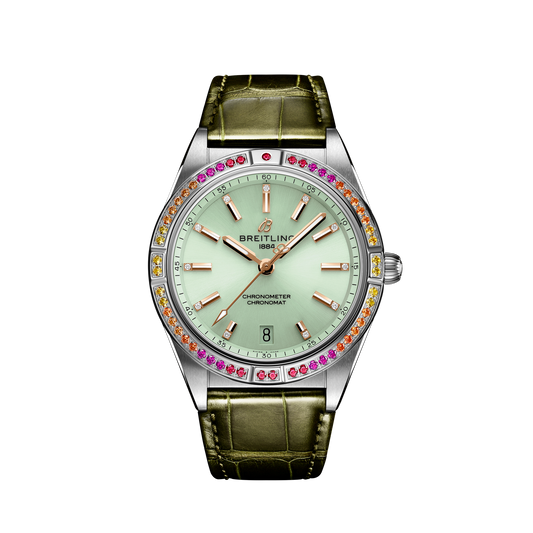 BT Chronomat Automatic 36 South Sea, Stainless Steel, Diamonds and Gem, Ref# A10380611L1P1, Unworn 2024