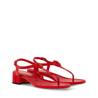 Women's Sunkiss Sandal Black Patent Calf Leather 1AHO62