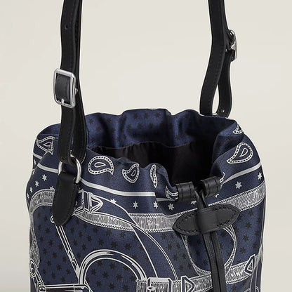 Women's Lassoie Bag With Eperon D'Or Bandana And Swift Calfskin Drawstring Closure