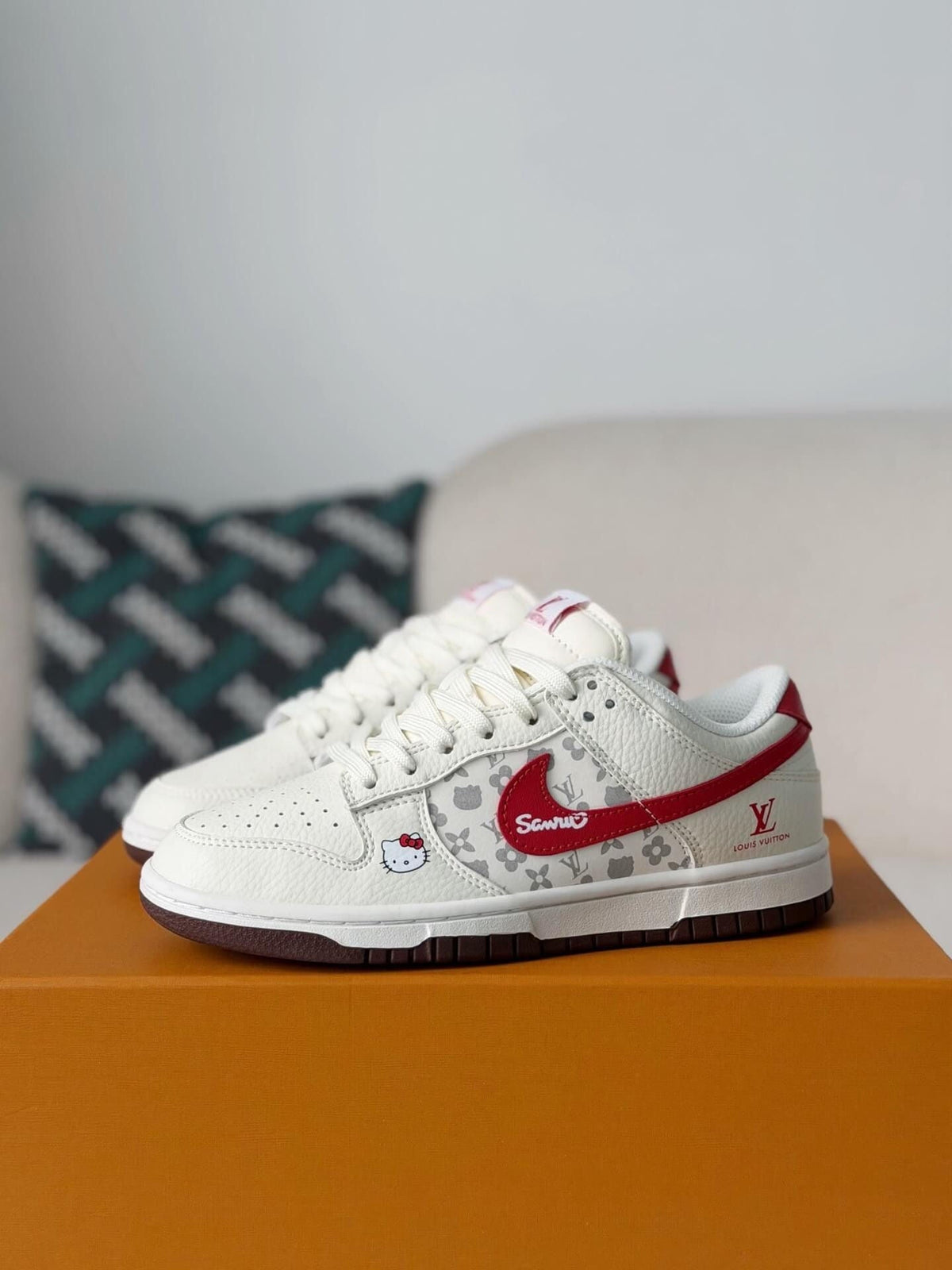 LV x Nike Air Force 1 Low â€œHello Kitty Monogram Redâ€