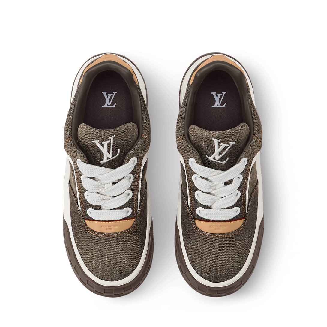 LV Tilted Sneaker Brown Denim