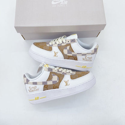 Louis Vuitton x Nike Air Force 1 White Brown