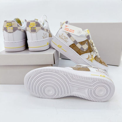 Louis Vuitton x Nike Air Force 1 White Brown