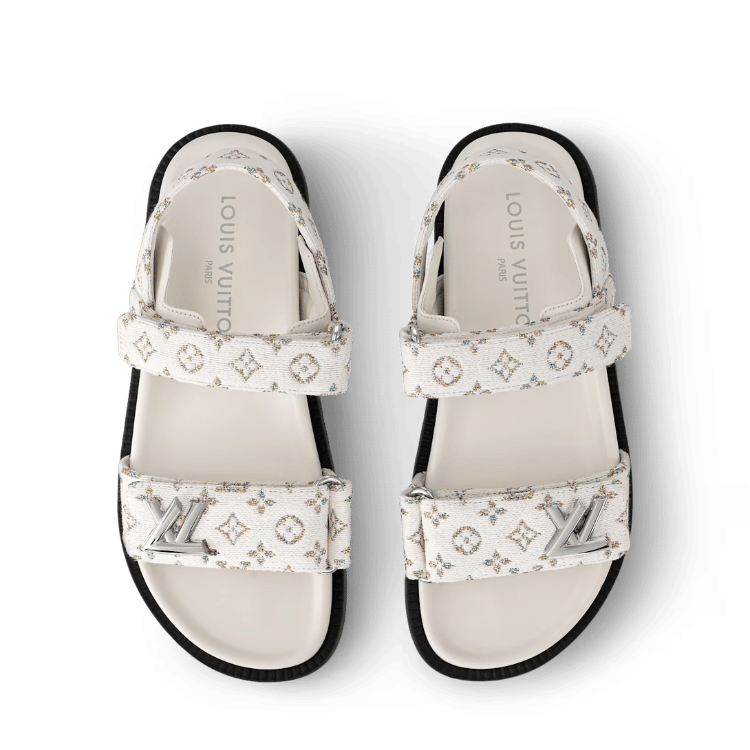 LV Sunset Flat Comfort Sandal White