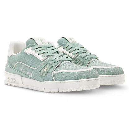 LV Trainer Green Canvas