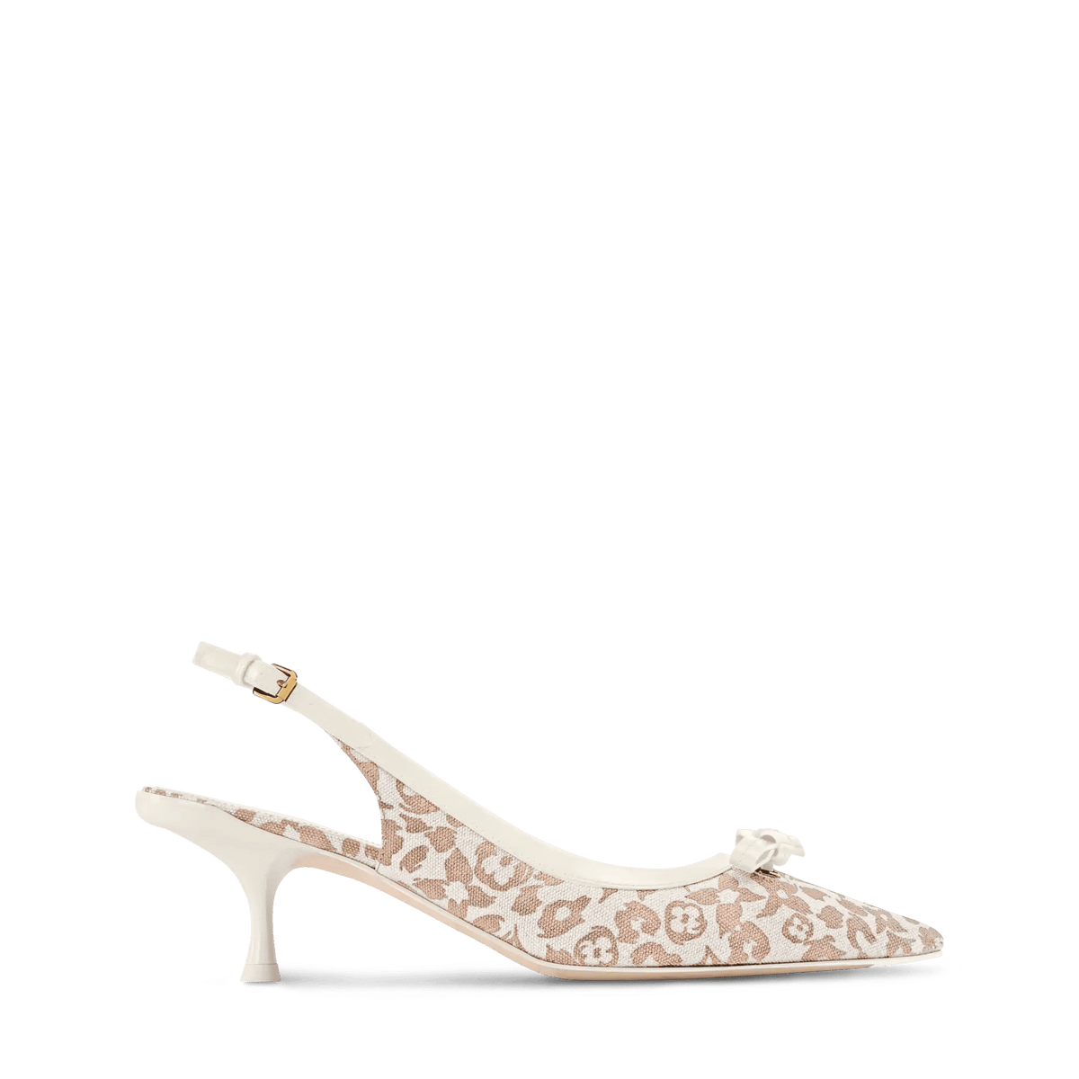 Women's 6AM Slingback Pump Brown Monogram Leopard Canvas 1AJMOY