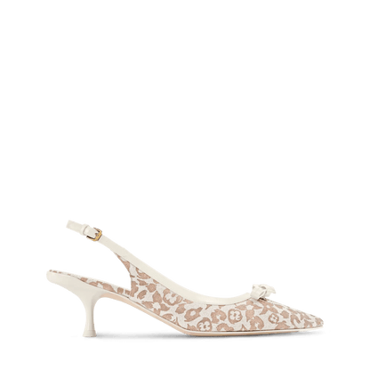 Women's 6AM Slingback Pump Brown Monogram Leopard Canvas 1AJMOY