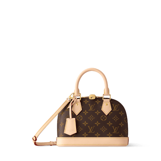 Women's Alma BB Monogram Canvas Top Handle Bag