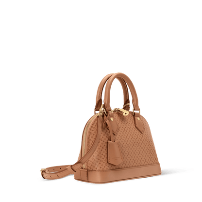 Women's Alma BB Minigram Hazelnut Calfskin Handbag