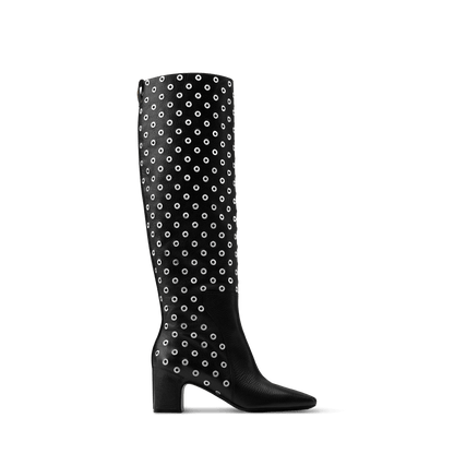 Women's Avalon High Boot Black Grained Calf Leather 1AJOGZ