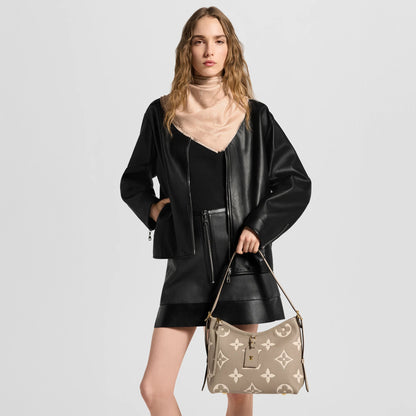 Women's CarryAll PM Bicolor Monogram Empreinte Leather Hobo Bag M47180