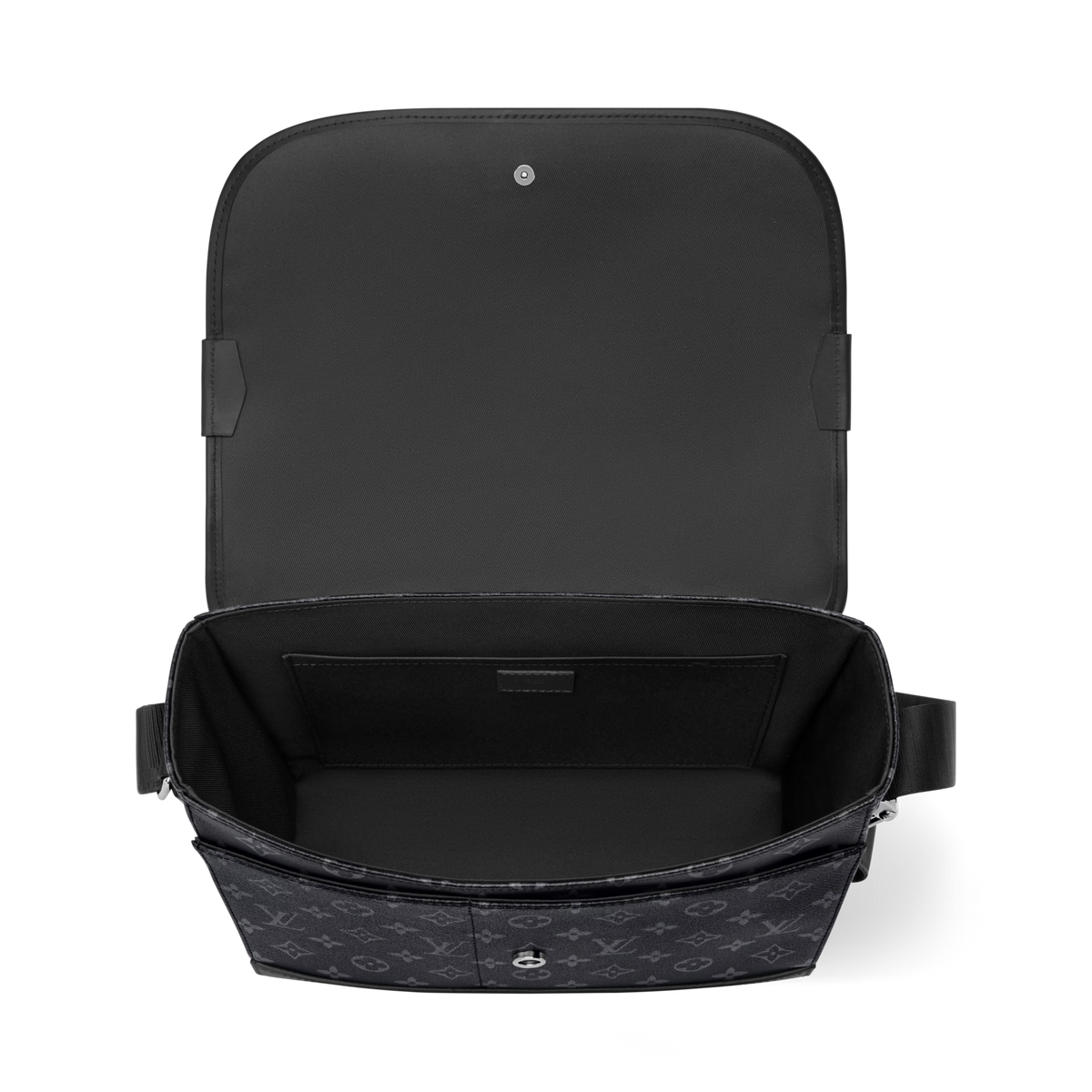 Courrier Messenger Monogram Eclipse Canvas Black Ruthenium-Tone Brass Hardware
