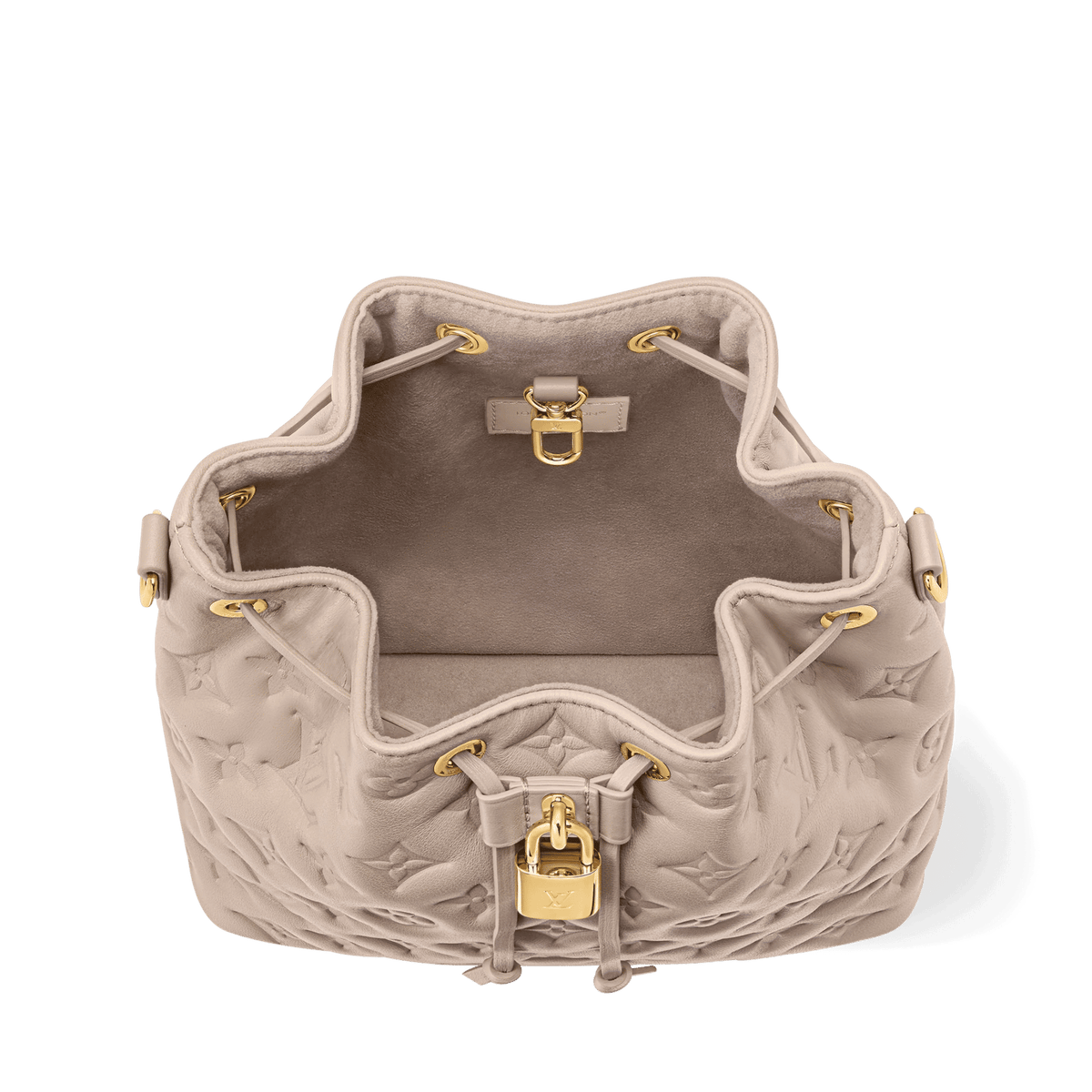 Women's Coussin Bucket Monogram Embossed Lambskin Drawstring Bag M26530