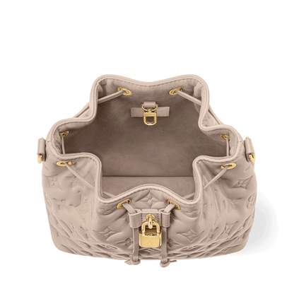 Women's Coussin Bucket Monogram Embossed Lambskin Drawstring Bag M26530