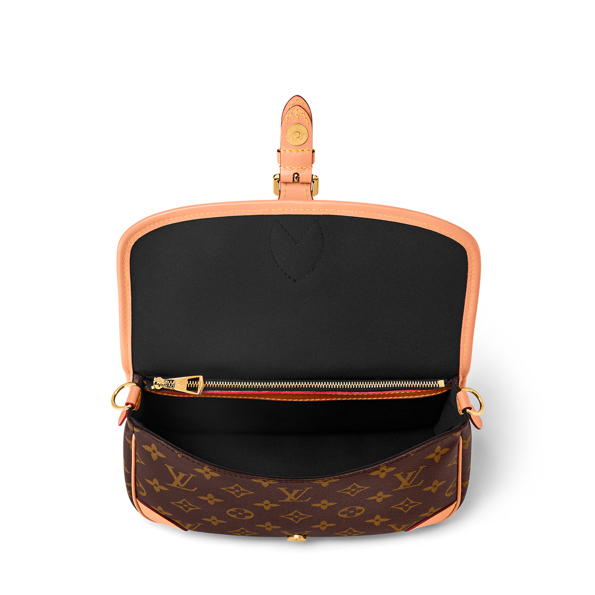 Diane Monogram Coated Canvas Black Gold-Color Hardware