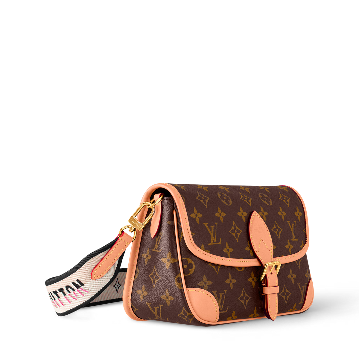 Diane Monogram Coated Canvas Black Gold-Color Hardware
