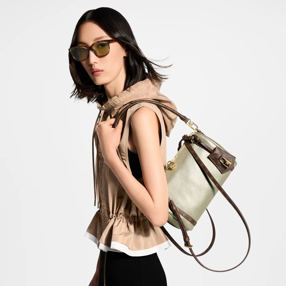 Women's Express PM Platinum Grained Calfskin Tote Bag