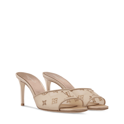 Women's Gala Mesh Rhinestone Monogram Stiletto Mule 1AK4LC