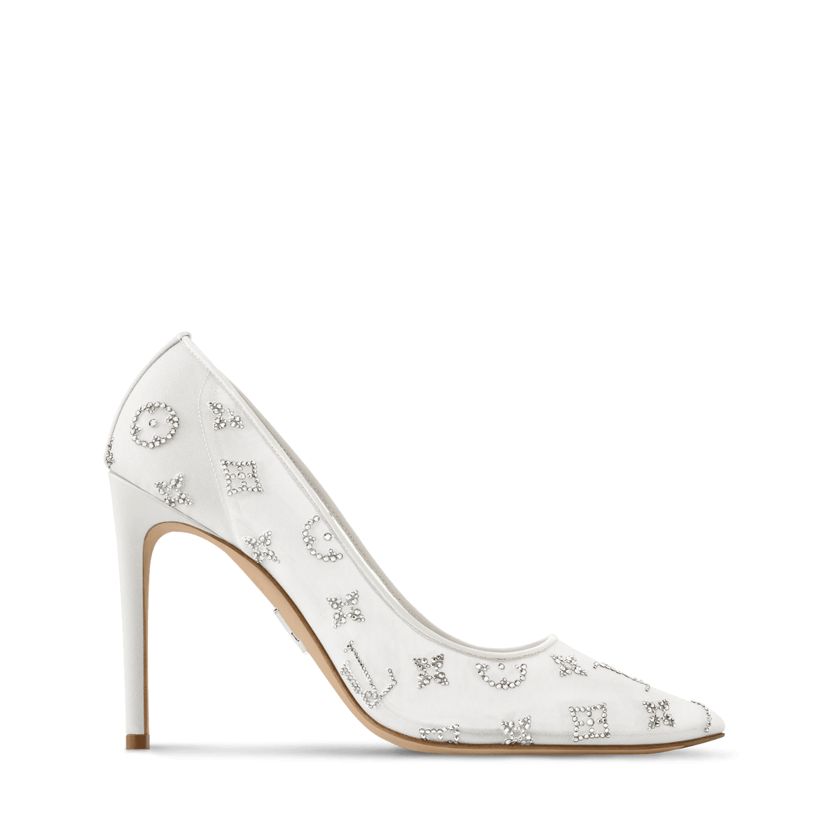 Women's Gala Pump White Mesh Strass Stiletto 1AK1TB