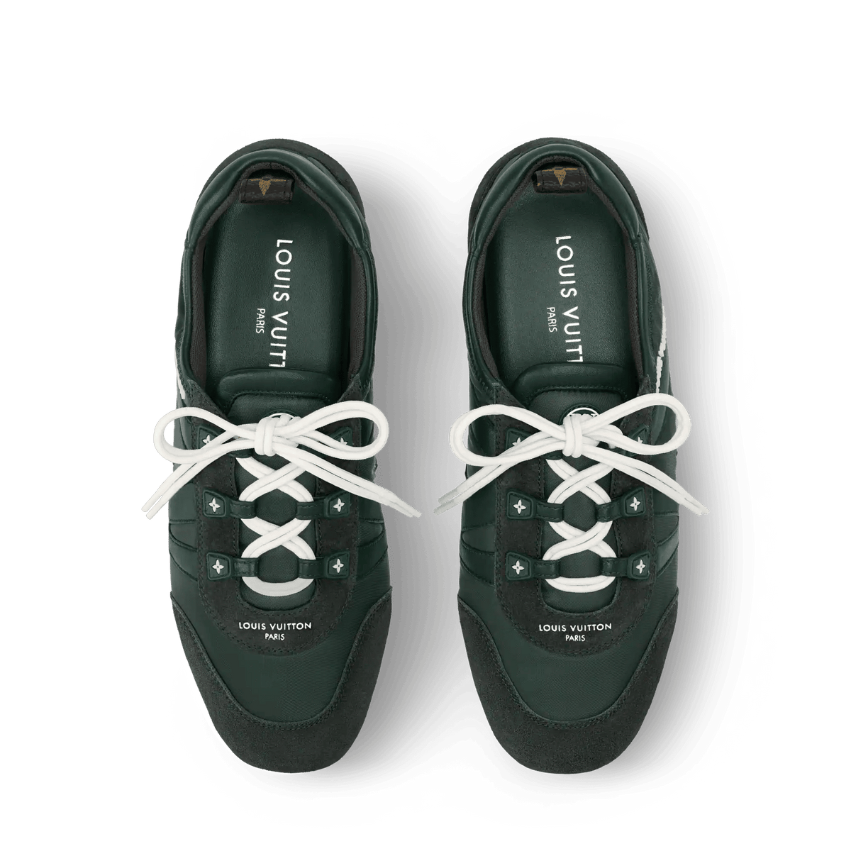 Women's LV Sneakerina Sneaker Ballerina Forest Green Nylon Suede 1AIVKR