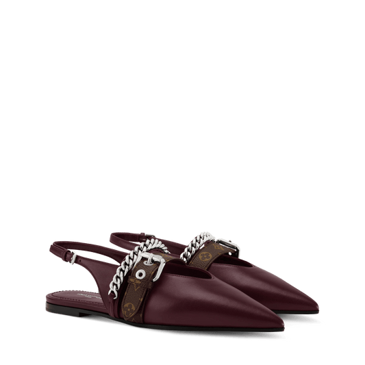Women's LV Vibe Slingback Flat Ballerina Bordeaux Lambskin 1AICNX
