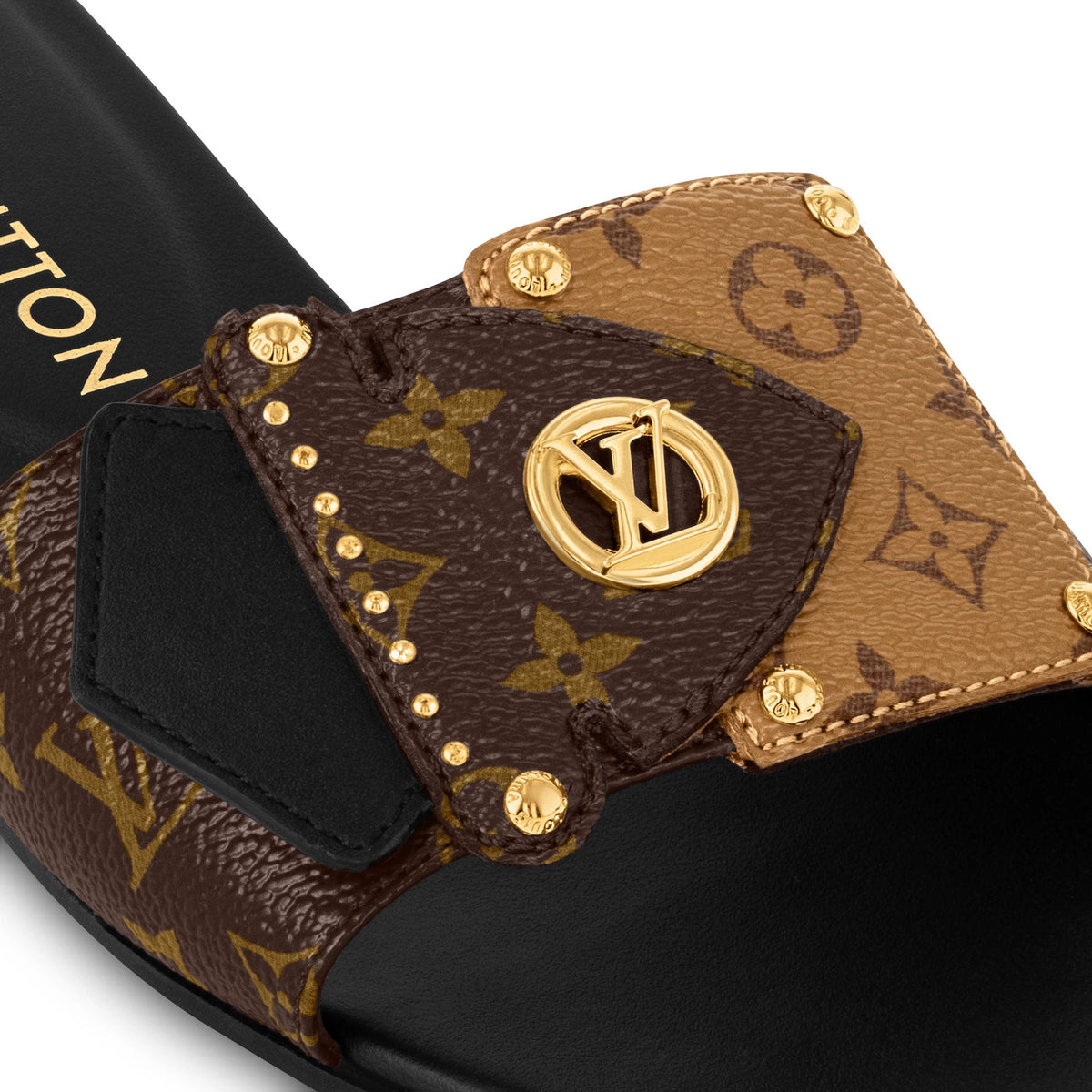 Women's LV Frame Flat Mule Cacao 1ACXGA