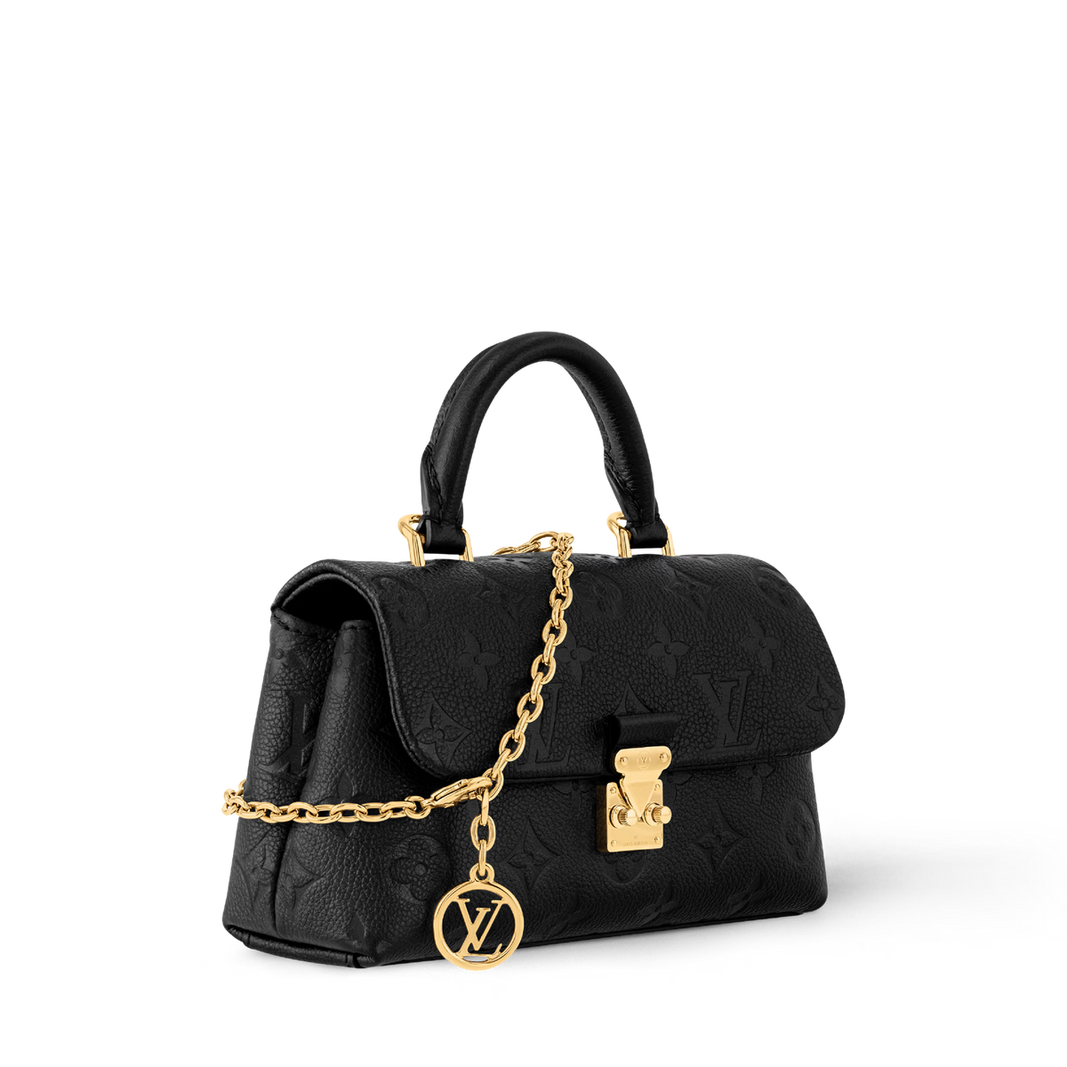 Nano Madeleine Monogram Empreinte Leather Black Gold-Toned Hardware