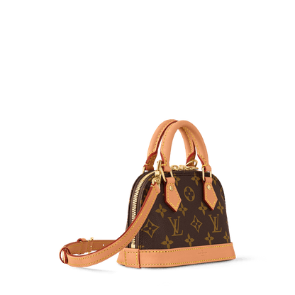 Nano Alma Monogram Coated Canvas Gold-Toned Hardware