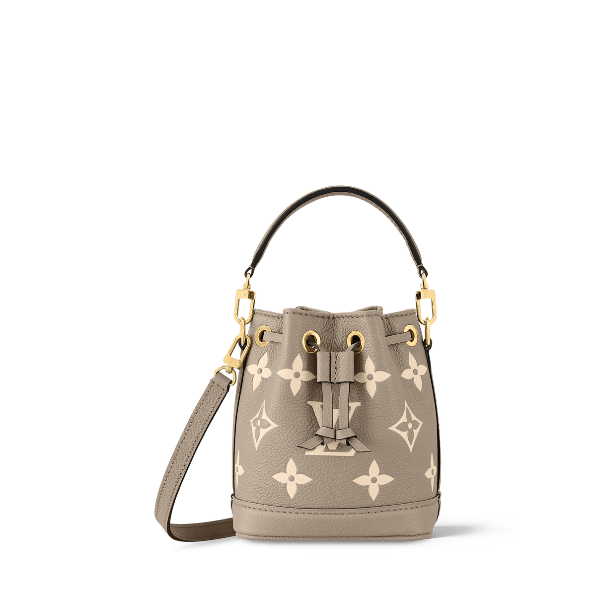 Women's Nano Noé Bicolor Monogram Empreinte Leather Drawstring Bag M46291